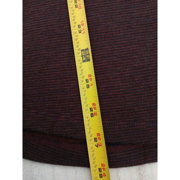VINCE Mens Hoddie Size L/G  Burgundy Black Striped Long Sleeve Pullover - Picture 7 of 13